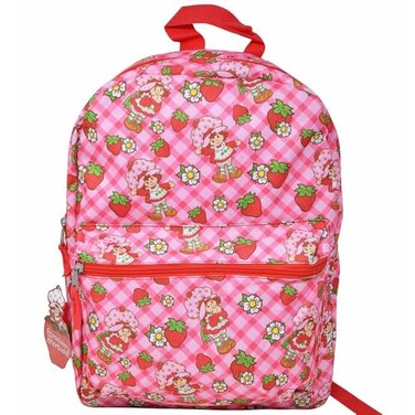 Fast Forward Strawberry Shortcake Pink Backpack 16 inch Floral Design