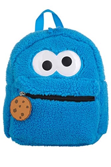 Sesame Street Toddler Cookie Monster Backpack Back to School Bookbag for Toddler Plush Zippered Bag