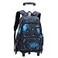 ETAISHOW Galaxy Rolling Backpack for Boys Girls Backpack with Wheels for Elementary School Kids Wheeled Bookbag Blue Black