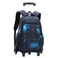 ETAISHOW Galaxy Rolling Backpack for Boys Girls Backpack with Wheels for Elementary School Kids Wheeled Bookbag Blue Black