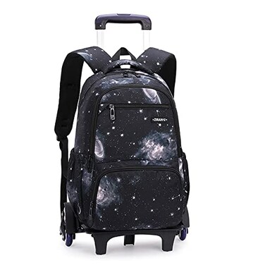 ETAISHOW Galaxy Rolling Backpack for Boys Girls Backpack with Wheels for Elementary School Kids Wheeled Backpack
