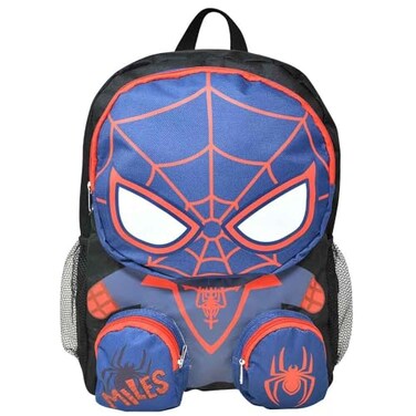Fast Forward SpiderMan Friends Miles Front Body 16 Backpack with 3 Zipper Pockets