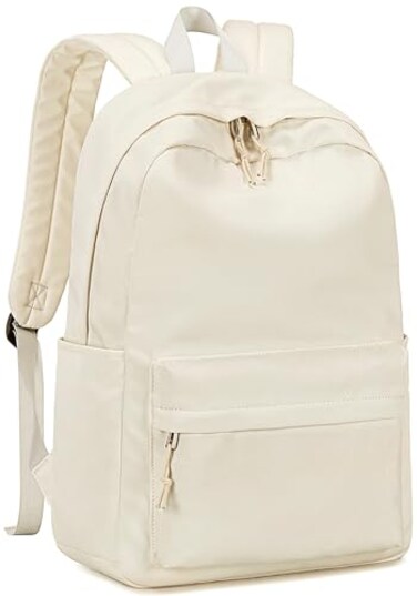 LOIDOU Backpack for Girls School Backpacks Bookbags for Elementary Middle School Women Laptop Backpacks Pure Beige L17