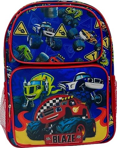 Fast Forward Blaze And The Monster Machines 16 Licensed Cargo School Backpack For Boys BlueRed