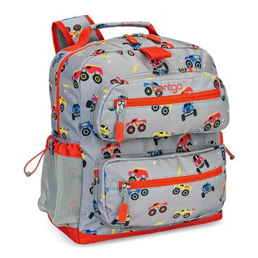 Bentgo Kids Backpack Lightweight 14 Backpack in Fun Prints for School Travel Daycare Ideal for Ages 4 Roomy Interior Durable WaterResistant Fabric Loop for Lunch Bag Trucks