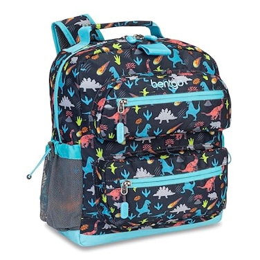 Bentgo Kids Backpack Lightweight 14 Backpack in Fun Prints for School Travel Daycare Ideal for Ages 4 Roomy Interior Durable WaterResistant Fabric Loop for Lunch Bag Dinosaur