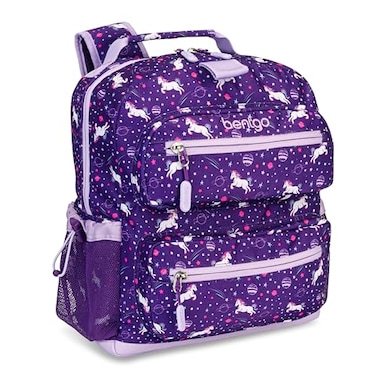 Bentgo Kids Backpack Lightweight 14 Backpack in Fun Prints for School Travel Daycare Ideal for Ages 4 Roomy Interior Durable WaterResistant Fabric Loop for Lunch Bag Unicorn
