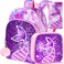 gxtvo 3PCS Mermaid Backpack for Girls 16 Sequin Prechool Elementary Bookbag and Lunch Box