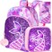 gxtvo 3PCS Mermaid Backpack for Girls 16 Sequin Prechool Elementary Bookbag and Lunch Box