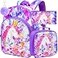 CCJPX 3PCS Girls Backpack 16 Kids Unicorn Sequin Bookbag and Lunch Box for Kindergarten Elementary