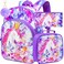 CCJPX 3PCS Girls Backpack 16 Kids Unicorn Sequin Bookbag and Lunch Box for Kindergarten Elementary
