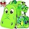 CCJPX 3PCS Toddler Backpack for Boys 12 Dinosaur Bookbag and Lunch Box Kindergarten Preschool Bag