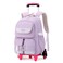 LANSHIYA Solid Color Rolling Backpack for Girls Boys Cute Elementary school bag with wheelsPurple Trolley Bags for Travel