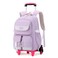 LANSHIYA Solid Color Rolling Backpack for Girls Boys Cute Elementary school bag with wheelsPurple Trolley Bags for Travel