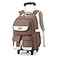 LANSHIYA Solid Color Rolling Backpack for Girls Boys Cute Elementary school bag with wheelsBrown Trolley Bags for Travel