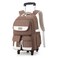 LANSHIYA Solid Color Rolling Backpack for Girls Boys Cute Elementary school bag with wheelsBrown Trolley Bags for Travel