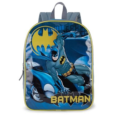 Fast Forward Batman Kids 15 Backpack Padded Straps Large Zip Compartment Cool Batman Bookbag for Boys