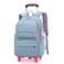LANSHIYA Solid Color Girls Rolling Backpack with Wheels Schoolbag Elementary School Student Trolley Daypack
