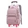 LANSHIYA Solid Color Girls Rolling Backpack with Wheels Schoolbag Elementary School Student Trolley Daypack