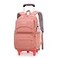 LANSHIYA Solid Color Girls Rolling Backpack with Wheels Schoolbag Elementary School Student Trolley Daypack
