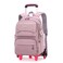 LANSHIYA Solid Color Girls Rolling Backpack with Wheels Schoolbag Elementary School Student Trolley Daypack