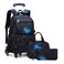 Bansusu 3Pcs Galaxy Boys Rolling Backpack Set with Lunch Bag Galaxy Print Kids Backpack for Boys with Wheels
