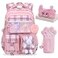 KBGPW Cute Girls BackpackRabbit Kids School Backpack with Pencil Case Elementary School Bag for Girls 510 Year Old Pink165inch