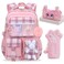 KBGPW Cute Girls BackpackRabbit Kids School Backpack with Pencil Case Elementary School Bag for Girls 510 Year Old Pink165inch