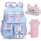 KBGPW Cute Girls BackpackRabbit Kids School Backpack with Pencil Case Elementary School Bag for Girls 510 Year Old Blue165inch