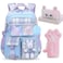 KBGPW Cute Girls BackpackRabbit Kids School Backpack with Pencil Case Elementary School Bag for Girls 510 Year Old Blue165inch