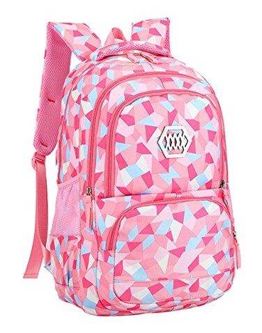 Bansusu Geometric Print Kids Backpack for Girls Boys School Bag Bookbags