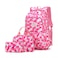 Bansusu 3Pcs Geometric Print Kids Backpack Set for Girls with Lunchbox Capacity Elementary Middle School Bag Girls Backpack and Lunchbox Set