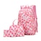 Bansusu 3Pcs Geometric Print Kids Backpack Set for Girls with Lunchbox Capacity Elementary Middle School Bag Girls Backpack and Lunchbox Set