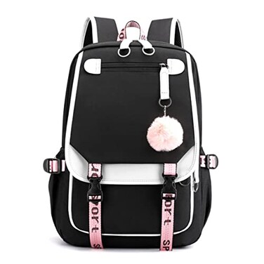 ZHANAO Girls Backpack Colorblocking Schoolbags for Girls Lightweight Bookbag MiddleSchool Elementary Backpack 20L
