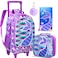 gxtvo Rolling Backpack for Girls Roller Wheels Kids Bookbag Wheeled Suitcase Elementary Sequin School Bag 3PCS Mermaid