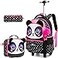 MYHSBYO Panda Rolling Backpack for Girls Kids Elementary School 157 x 118 x 19 inches Pink Cartoon 20L