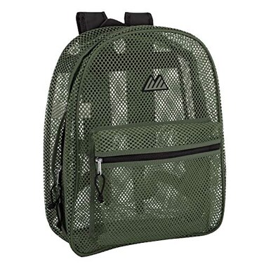Summit Ridge Mesh Backpacks for Kids Adults School Beach and Travel Colorful Transparent Mesh Backpacks with Padded Straps Large