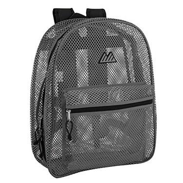 Summit Ridge Mesh Backpacks for Kids Adults School Beach and Travel Colorful Transparent Mesh Backpacks with Padded Straps Large
