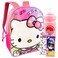 Fast Forward Hello Kitty Backpack Set Bundle with 15 Pink School Bag Stickers Water Bottle and More Hello Kitty Travel School Supplies for Kids