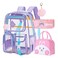 IHZZ Clear Backpack for Women Girl Kid Transparent Backpack Stadium Approved Girls Clear Backpack Heavy Duty for School