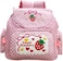 Sothuba Kawaii Strawberry Embroidery Backpack for Girls Teens Students School Bag Satchel Cute Pink Lace JK Backpack