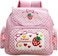 Sothuba Kawaii Strawberry Embroidery Backpack for Girls Teens Students School Bag Satchel Cute Pink Lace JK Backpack