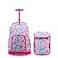 J World New York J World Lollipop Kids Rolling Backpack Lunch Bag Set for Elementary School CarryOn Suitcase with Wheels Blue Raspberry