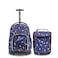 J World New York J World Lollipop Kids Rolling Backpack Lunch Bag Set for Elementary School CarryOn Suitcase with Wheels Spaceship