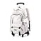 GRUOTEIS Girls Boys Rolling Backpack Elementary Middle School Kids Bookbag Roller Backpack for Boys Girls with 6 Wheels White