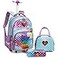 Egchescebo Mermaid BackpackRolling Laptop Backpack for Girls 17 x 8 x 12 Blue220224l High School Soft Shell 3PCS Set with Lunch Box Pencil Bag