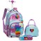 Egchescebo Mermaid BackpackRolling Laptop Backpack for Girls 17 x 8 x 12 Blue220224l High School Soft Shell 3PCS Set with Lunch Box Pencil Bag