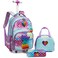 Egchescebo Mermaid BackpackRolling Laptop Backpack for Girls 17 x 8 x 12 Blue220224l High School Soft Shell 3PCS Set with Lunch Box Pencil Bag