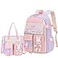 LANSHIYA Bunny Backpack for Girls Cute Kids Bookbag for Elementary School Kawaii Preschool Outdoor Daypack 2Pcs Purple