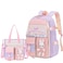 LANSHIYA Bunny Backpack for Girls Cute Kids Bookbag for Elementary School Kawaii Preschool Outdoor Daypack 2Pcs Purple